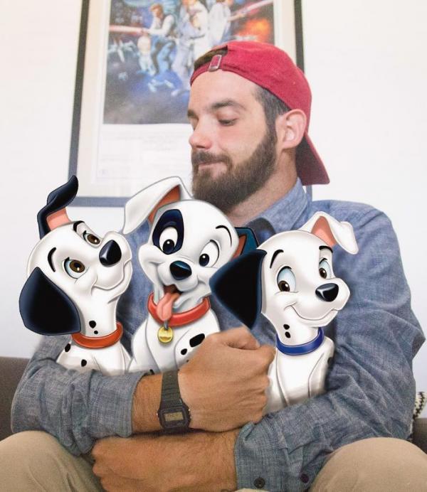 Anh chàng dùng Photoshop để đi chơi cùng với những nhân vật hoạt hình Disney Anh chàng dùng Photoshop để đi chơi cùng với những nhân vật hoạt hình Disney