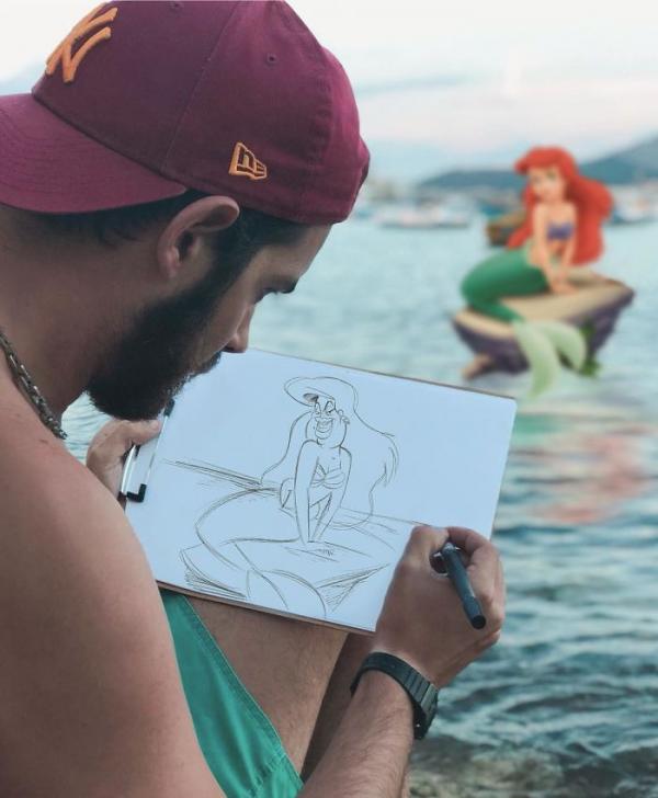 Anh chàng dùng Photoshop để đi chơi cùng với những nhân vật hoạt hình Disney Anh chàng dùng Photoshop để đi chơi cùng với những nhân vật hoạt hình Disney