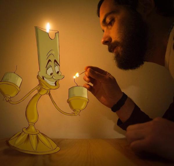 Anh chàng dùng Photoshop để đi chơi cùng với những nhân vật hoạt hình Disney Anh chàng dùng Photoshop để đi chơi cùng với những nhân vật hoạt hình Disney