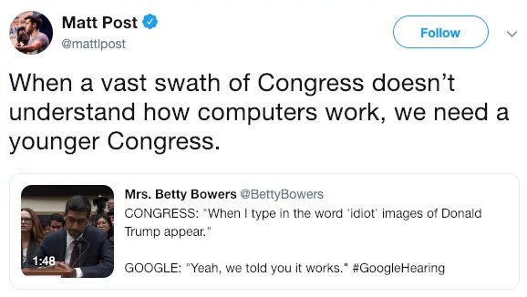 Từ khóa 'idiot' cho kết quả là tổng thống Trump, CEO Google phải giải trình trước quốc hội Mỹ Từ khóa 'idiot' cho kết quả là tổng thống Trump, CEO Google phải giải trình trước quốc hội Mỹ