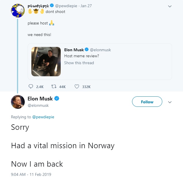 Tỷ phú Elon Musk hợp tác cùng PewDiePie chống lại đế chế T-Series của Ấn Độ Tỷ phú Elon Musk hợp tác cùng PewDiePie chống lại đế chế T-Series của Ấn Độ