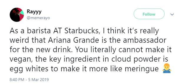 Ariana Grande chọc giận fan khi tự nhận '100% ăn chay' nhưng vẫn dùng đồ uống bơ sữa của Starbucks Ariana Grande chọc giận fan khi tự nhận '100% ăn chay' nhưng vẫn dùng đồ uống bơ sữa của Starbucks