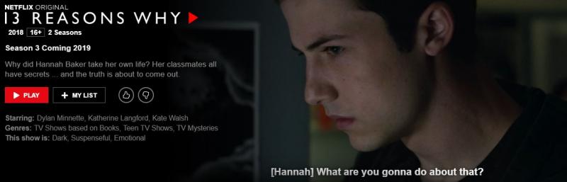 Con gái 12 tuổi tự sát sau khi xem '13 Reasons Why', người mẹ đau đớn cảnh báo phim của Netflix Con gái 12 tuổi tự sát sau khi xem '13 Reasons Why', người mẹ đau đớn cảnh báo phim của Netflix