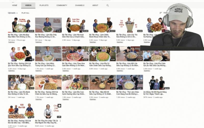 YouTuber lừng danh PewDiePie cũng choáng váng trước tốc độ tăng trưởng của Bà Tân Vlog YouTuber lừng danh PewDiePie cũng choáng váng trước tốc độ tăng trưởng của Bà Tân Vlog